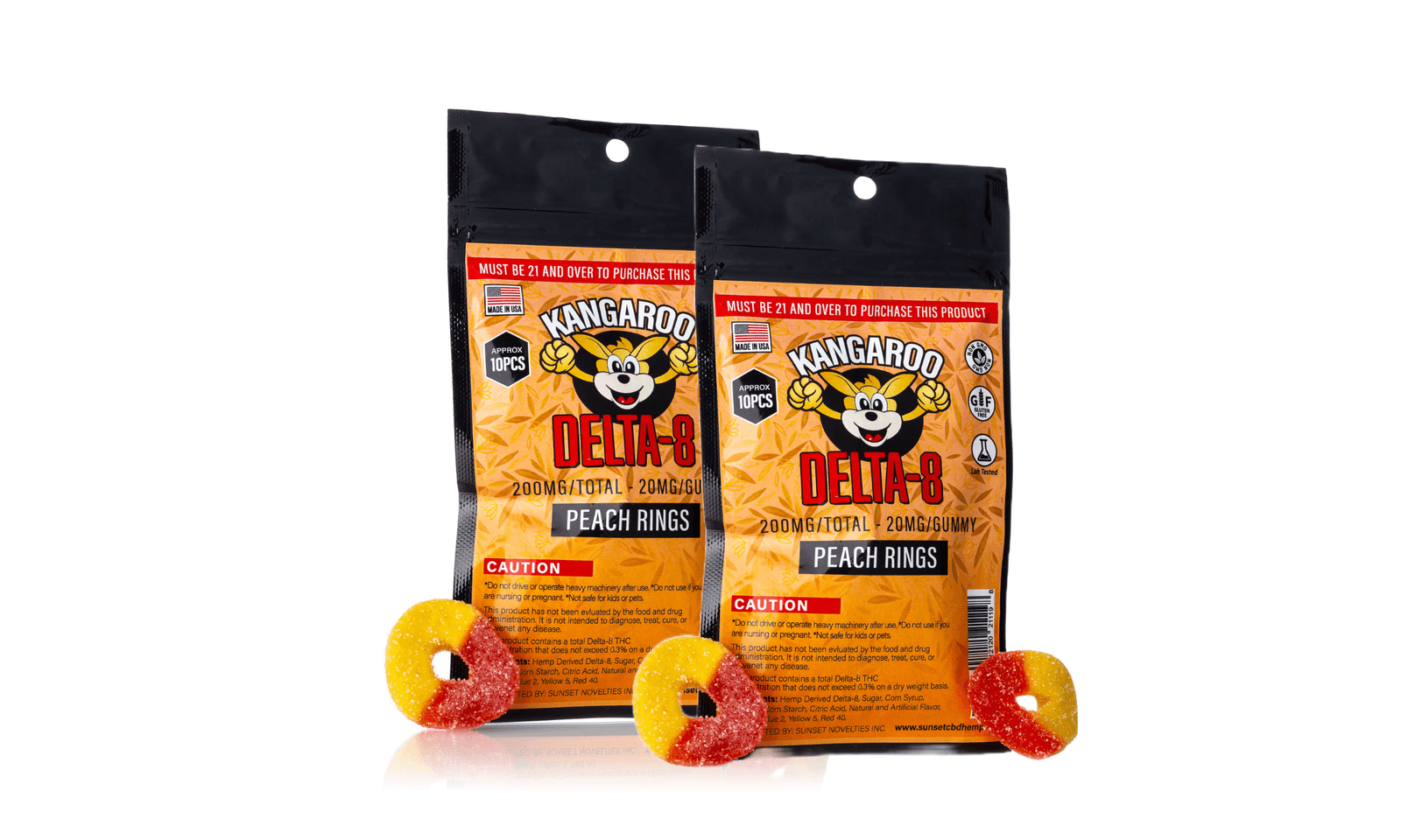 Kangaroo DELTA-8 200MG Gummy Lineup